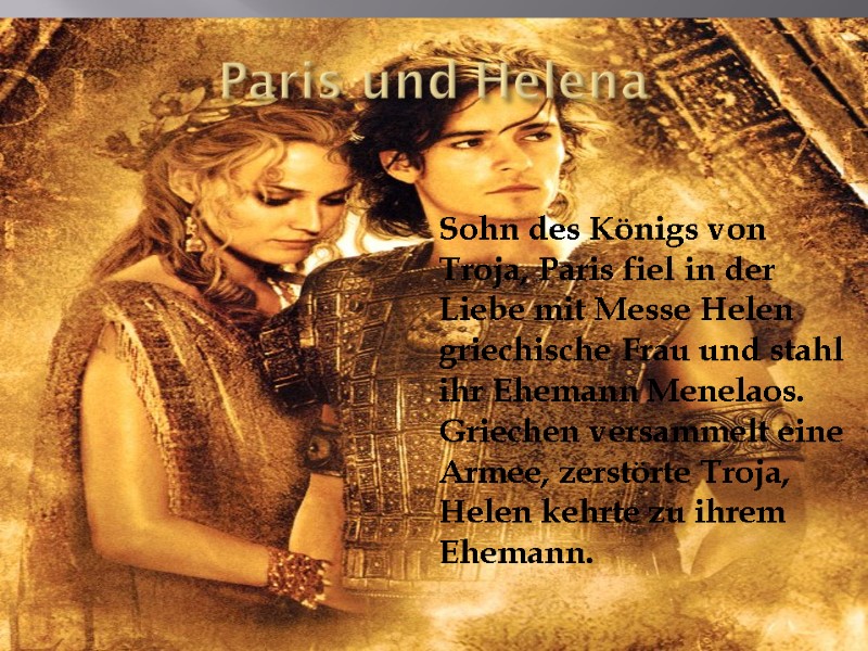 Paris und Helena Sohn des Königs von Troja, Paris fiel in der Liebe mit